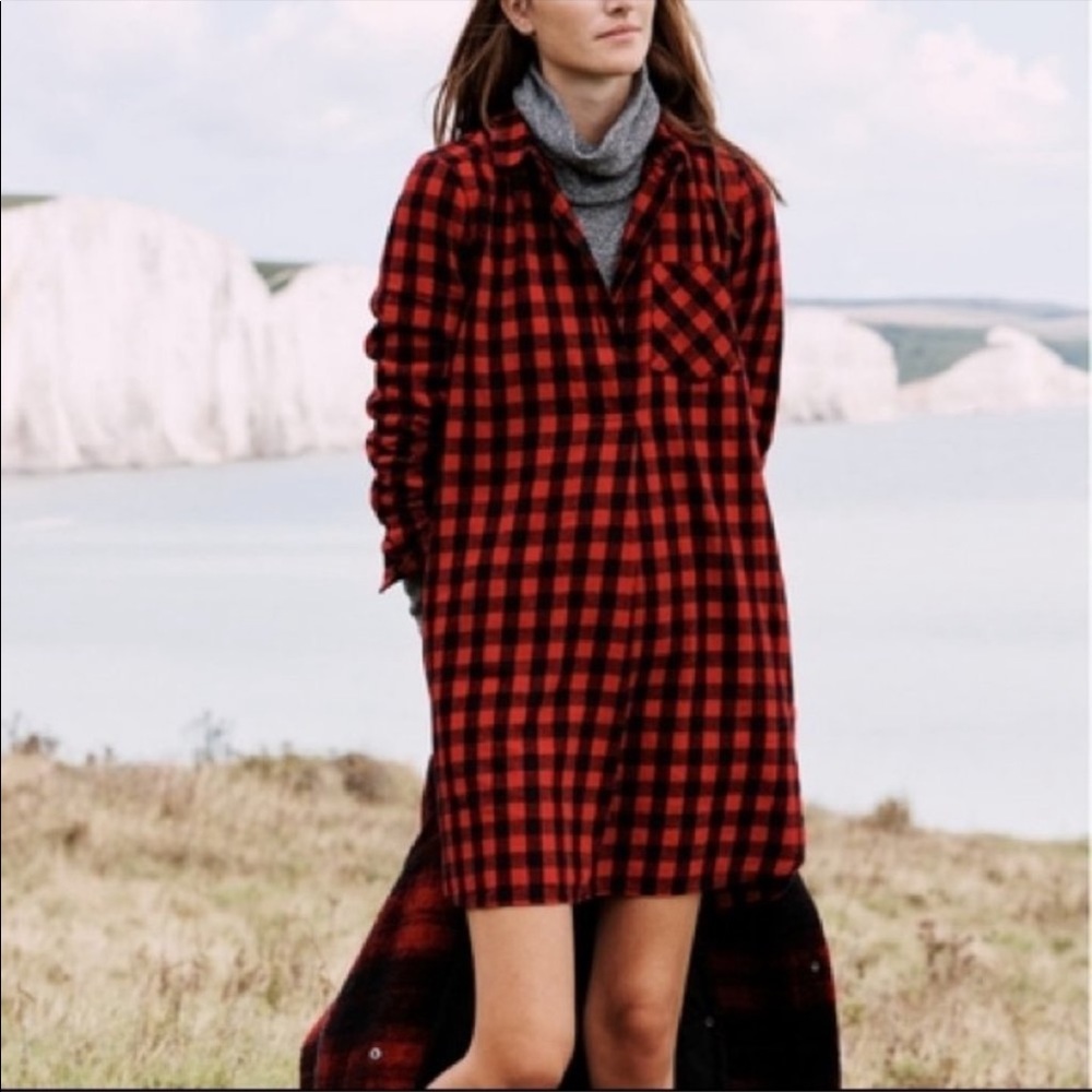Madewell Red Plaid Dress